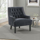 Daisie Accent Armchair | Button Tufted Black Chenille | Solid Wood