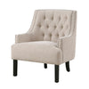 Daisie Accent Armchair | Button Tufted Beige Chenille | Solid Wood BM336192