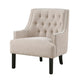 Daisie Accent Armchair | Button Tufted Beige Chenille | Solid Wood BM336192