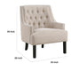 Daisie Accent Armchair | Button Tufted Beige Chenille | Solid Wood BM336192