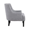 Daisie Accent Armchair | Button Tufted Gray Chenille | Solid Wood BM336193