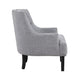 Daisie Accent Armchair | Button Tufted Gray Chenille | Solid Wood BM336193