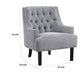Daisie Accent Armchair | Button Tufted Gray Chenille | Solid Wood BM336193