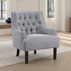 Daisie Accent Armchair | Button Tufted Gray Chenille | Solid Wood