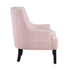 Daisie Accent Armchair | Button Tufted Pink Chenille | Solid Wood BM336194