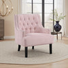 Daisie Accent Armchair | Button Tufted Pink Chenille | Solid Wood