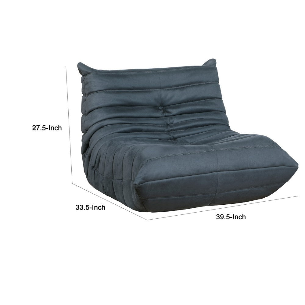 Revena Accent Floor Chair | Pleated Charcoal Gray Microfiber | Curved BM336196