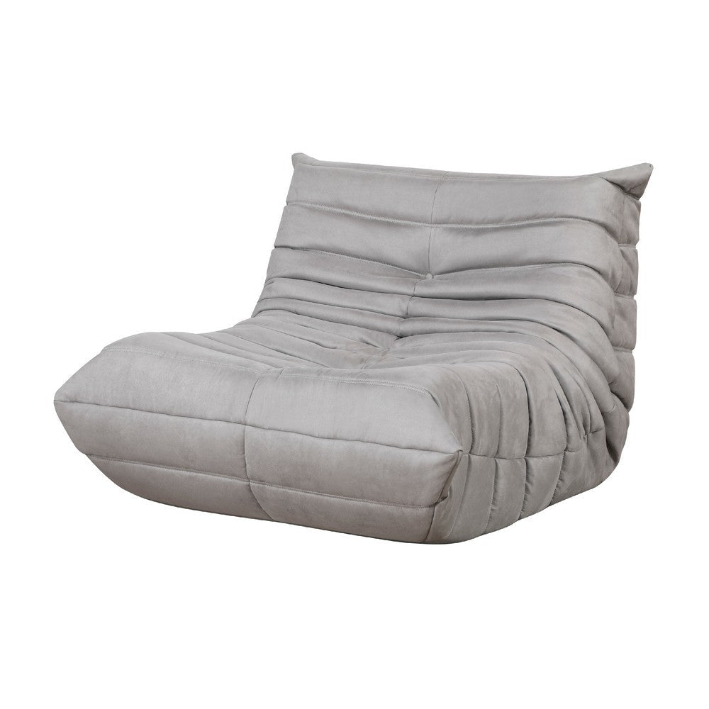 Revena Accent Floor Chair | Pleated Gray Microfiber Fabric | Curved BM336197