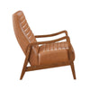 Gert Accent Chair | Matte Brown Faux Leather | Solid Rubberwood Frame BM336199