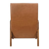 Gert Accent Chair | Matte Brown Faux Leather | Solid Rubberwood Frame BM336199