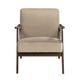 Vandie Accent Club Chair | Light Brown Velvet | Solid Rubberwood Frame BM336200