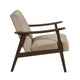 Vandie Accent Club Chair | Light Brown Velvet | Solid Rubberwood Frame BM336200
