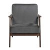 Vandie Accent Club Chair | Dark Gray Polyester | Solid Rubberwood BM336201