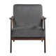 Vandie Accent Club Chair | Dark Gray Polyester | Solid Rubberwood BM336201
