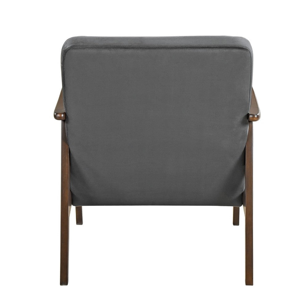 Vandie Accent Club Chair | Dark Gray Polyester | Solid Rubberwood BM336201