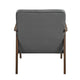 Vandie Accent Club Chair | Dark Gray Polyester | Solid Rubberwood BM336201