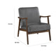 Vandie Accent Club Chair | Dark Gray Polyester | Solid Rubberwood BM336201
