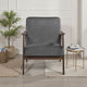 Vandie Accent Club Chair | Dark Gray Polyester | Solid Rubberwood