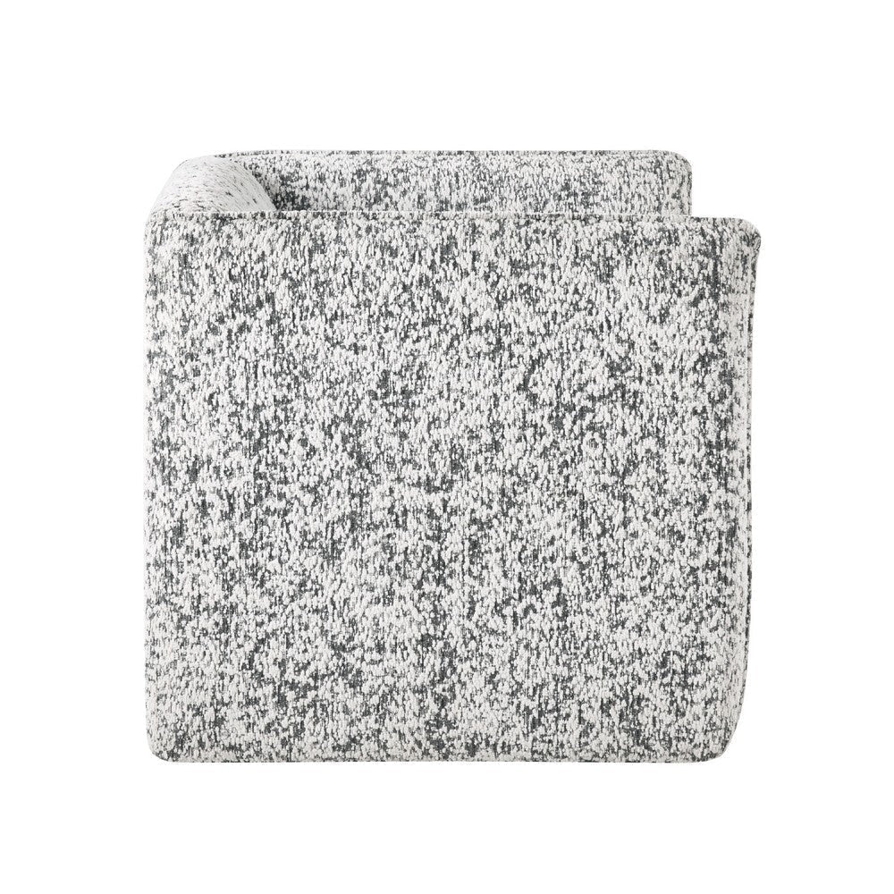 Swivel Armchair | Gray Jacquard Fabric | Foam Cushioning | Square BM336202