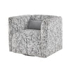 Swivel Armchair | Gray Jacquard Fabric | Foam Cushioning | Square BM336202