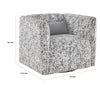 Swivel Armchair | Gray Jacquard Fabric | Foam Cushioning | Square BM336202