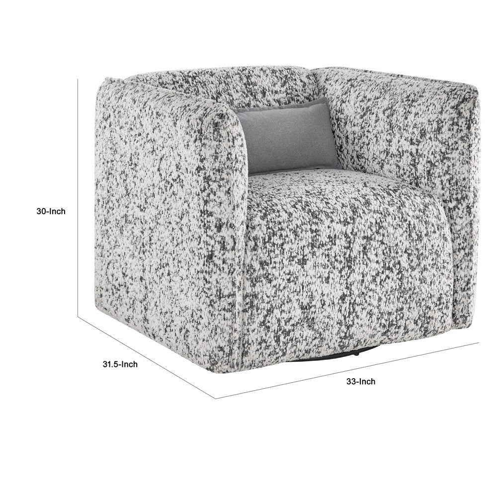Swivel Armchair | Gray Jacquard Fabric | Foam Cushioning | Square BM336202