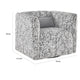 Swivel Armchair | Gray Jacquard Fabric | Foam Cushioning | Square BM336202