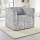 Swivel Armchair | Gray Jacquard Fabric | Foam Cushioning | Square