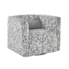 Swivel Armchair | Gray Jacquard Fabric | Foam Cushioning | Square