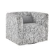 Swivel Armchair | Gray Jacquard Fabric | Foam Cushioning | Square