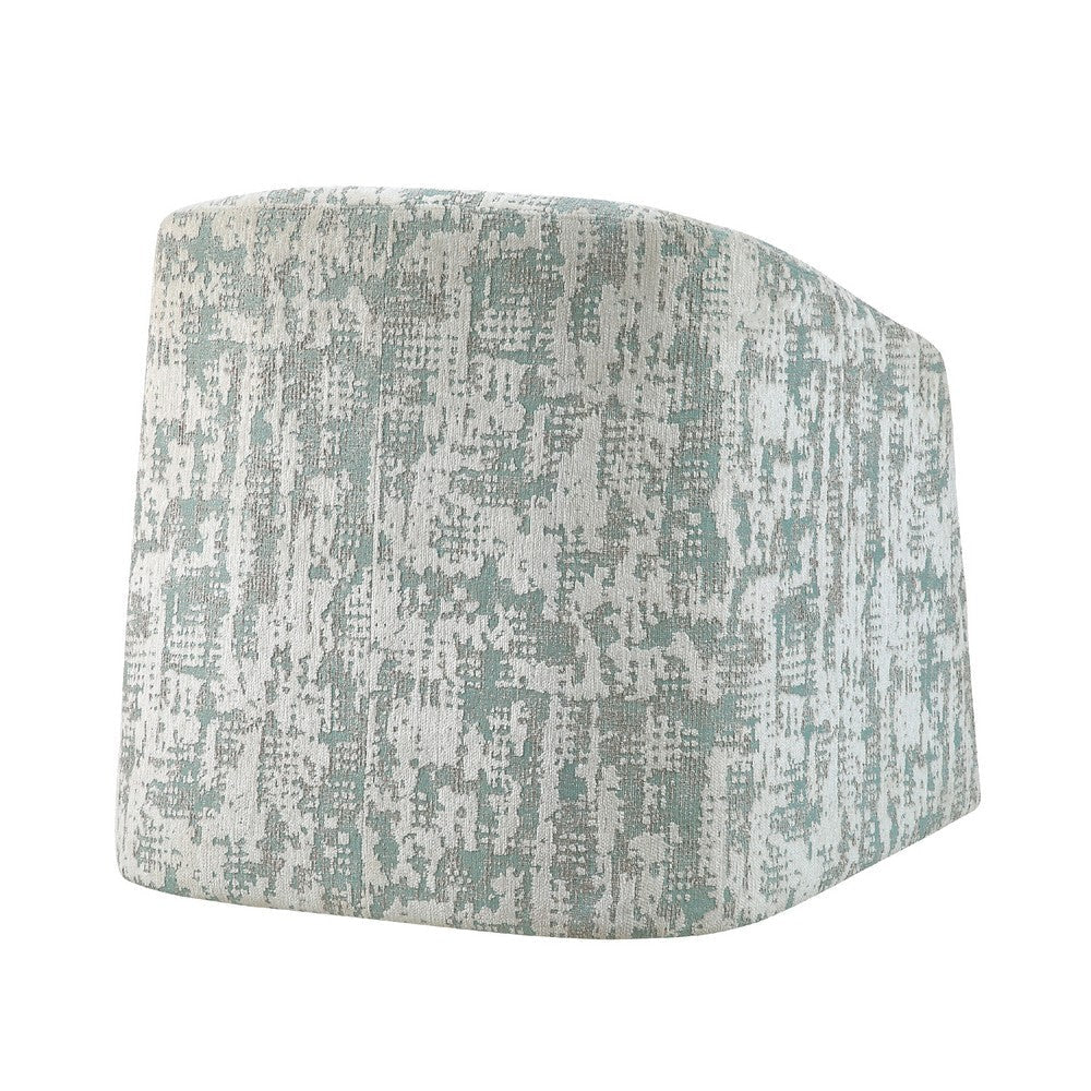 Swivel Armchair | Green Jacquard Fabric | Curved Foam Cushions BM336203