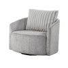 Vinnie Swivel Armchair | Gray Chenille | Large Corduroy Back Pillow BM336204