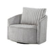 Vinnie Swivel Armchair | Gray Chenille | Large Corduroy Back Pillow BM336204