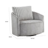 Vinnie Swivel Armchair | Gray Chenille | Large Corduroy Back Pillow BM336204