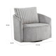 Vinnie Swivel Armchair | Gray Chenille | Large Corduroy Back Pillow BM336204