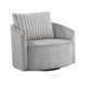Vinnie Swivel Armchair | Gray Chenille | Large Corduroy Back Pillow