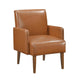 Nier Accent Club Chair | Matte Brown Faux Leather | Solid Wood Frame