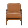 Howard Accent Club Chair | Matte Brown Faux Leather | Solid Rubberwood BM336207