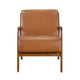 Howard Accent Club Chair | Matte Brown Faux Leather | Solid Rubberwood BM336207