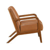 Howard Accent Club Chair | Matte Brown Faux Leather | Solid Rubberwood BM336207