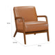 Howard Accent Club Chair | Matte Brown Faux Leather | Solid Rubberwood BM336207