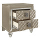 Loy Nightstand | 2 Drawers | Champagne Gold Metallic | Mirror Trim BM336213