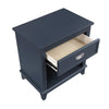 Sely Nightstand | 1 Drawer w Open Cubby | Navy Blue Wood | Ring Handle