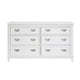 Sely Dresser | 55’’ | 6 Drawers | White Wood | Nickel Ring Handles BM336220