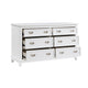 Sely Dresser | 55’’ | 6 Drawers | White Wood | Nickel Ring Handles BM336220