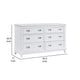 Sely Dresser | 55’’ | 6 Drawers | White Wood | Nickel Ring Handles BM336220