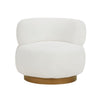 Novy Accent Chair with Swivel Function | White Sherpa | Gold | 35’’ BM336222