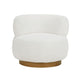 Novy Accent Chair with Swivel Function | White Sherpa | Gold | 35’’ BM336222