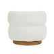Novy Accent Chair with Swivel Function | White Sherpa | Gold | 35’’ BM336222