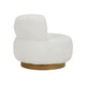 Novy Accent Chair with Swivel Function | White Sherpa | Gold | 35"